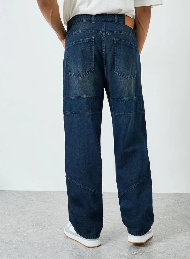 Styli Men Wide Leg Washed Jeans